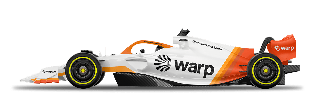 Warp race car driving through New York City