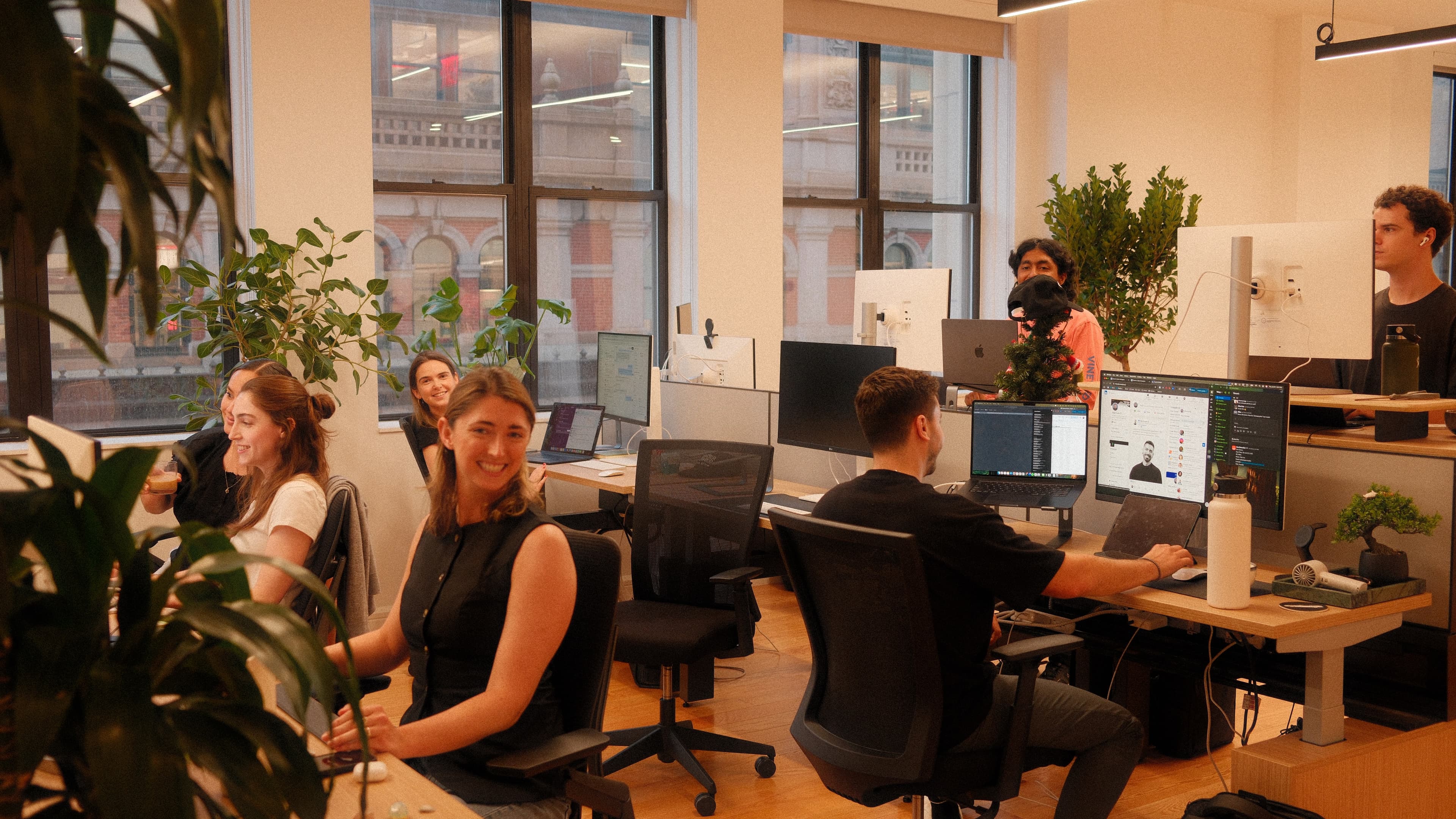 Warp team gathered together at company offsite